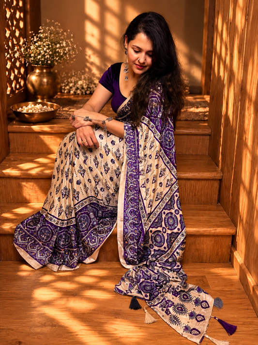 Ajrakh Satin Crepe