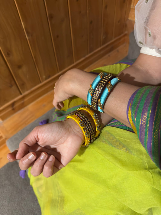 Heritage Kundan Silk Thread Bangles